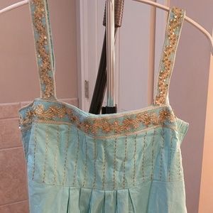 🎉HP🎉 Belly Basics aqua and gold maternity dress in XS